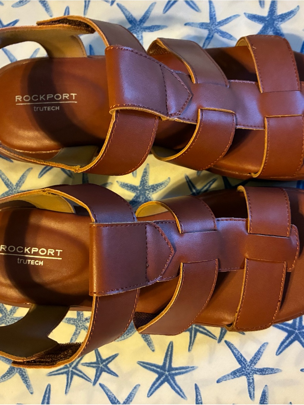 Rockport Women’s Brown Leather Woven Sandals